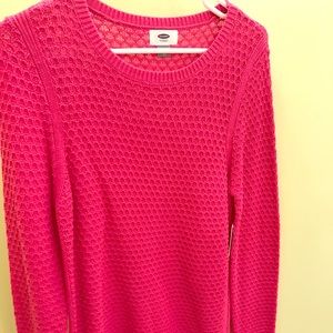 NWT Old Navy Hot Pink Waffle Weave Sweater